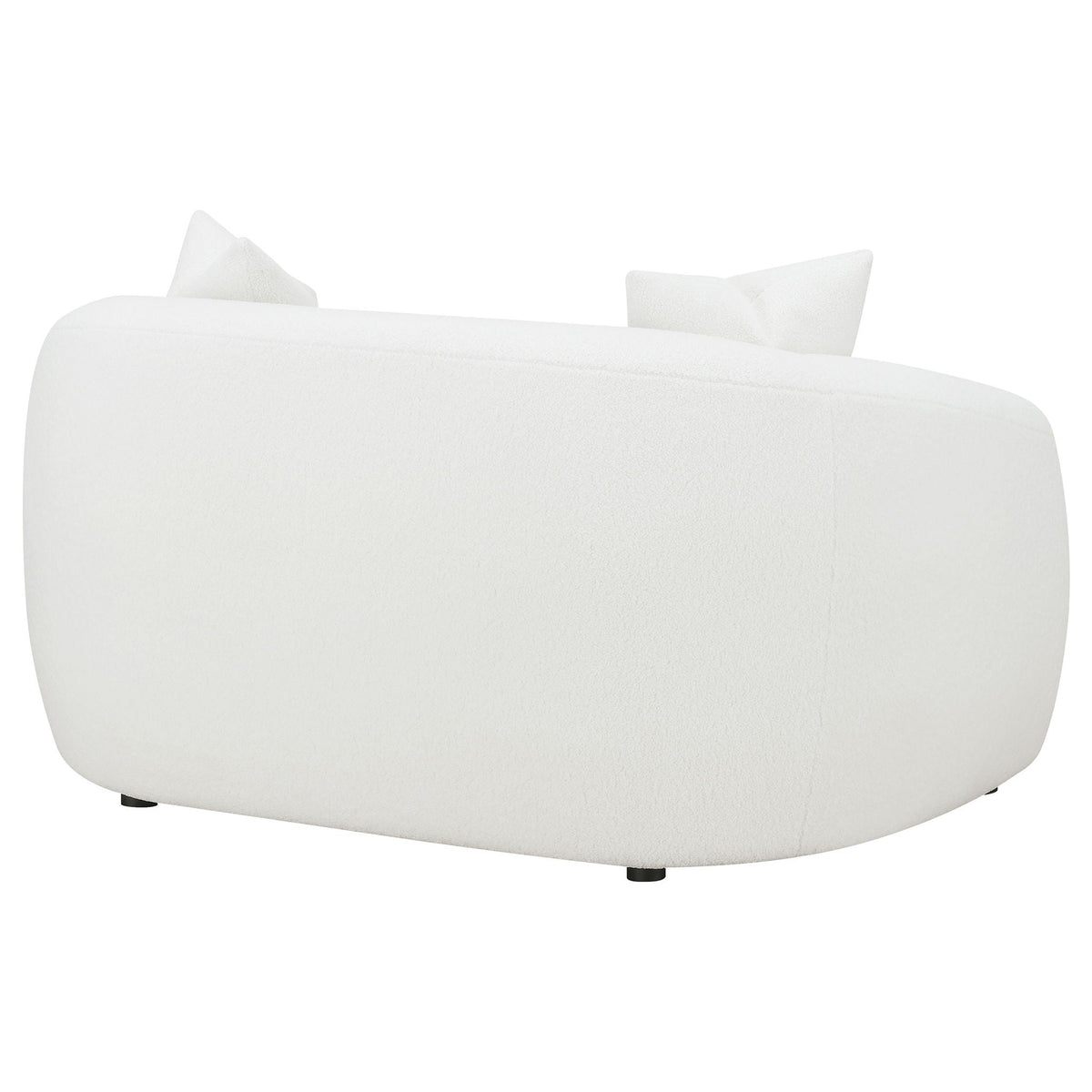 Unique Piece Furniture Isabella Faux Sheepskin Upholstered Loveseat Natural