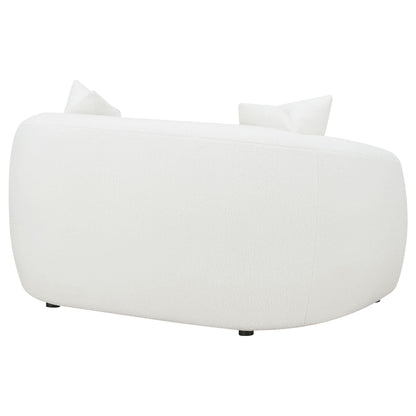Unique Piece Furniture Isabella Faux Sheepskin Upholstered Loveseat Natural
