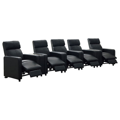 Unique Piece Furniture Toohey Upholstered Tufted Recliner Living Room Set Black
