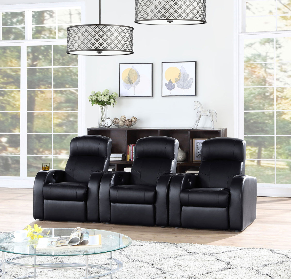Unique Piece Furniture - Cyrus 3-piece Upholstered Home Theater Seating