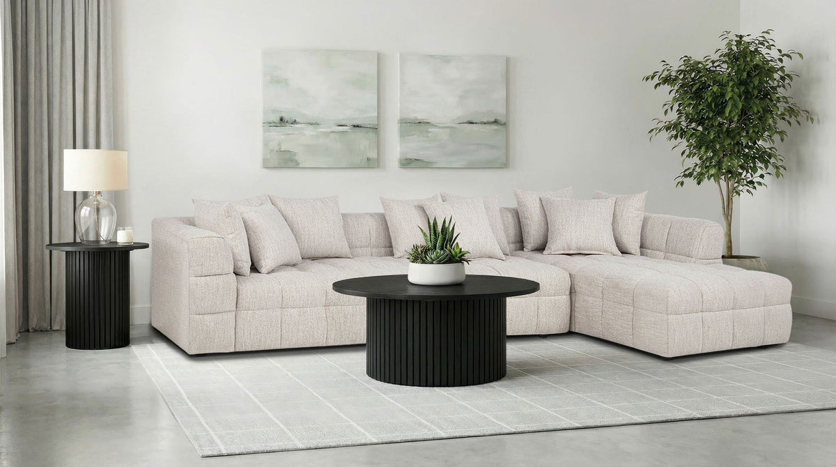 Unique Piece Furniture Amara 3-Piece Upholstered Sectional Sofa
