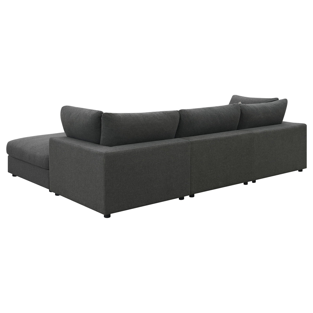 Unique Piece Furniture - Serene 4-piece Upholstered Modular Sectional Sofa Charcoal