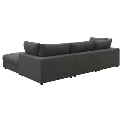 Unique Piece Furniture - Serene 4-piece Upholstered Modular Sectional Sofa Charcoal