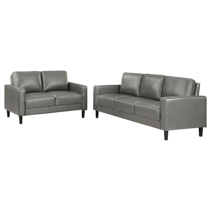 Unique Piece Furniture - Ruth 2-piece Upholstered Track Arm Sofa Set Grey