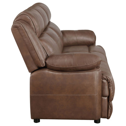 Unique Piece Furniture - Ellington 2-piece Upholstered Padded Arm Sofa Set Dark Brown