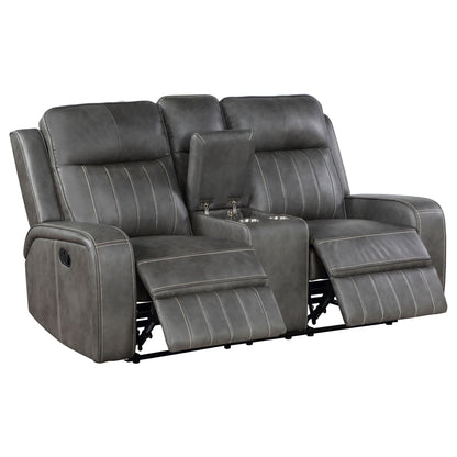 Unique Piece Furniture - Raelynn Upholstered Track Arm Motion Loveseat Grey