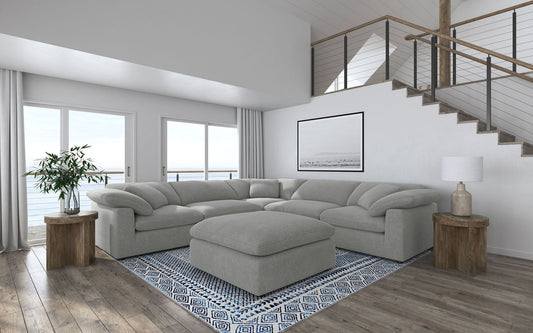 Unique Piece Furniture - Raleigh 6-piece Boucle Upholstered Modular Sectional Grey