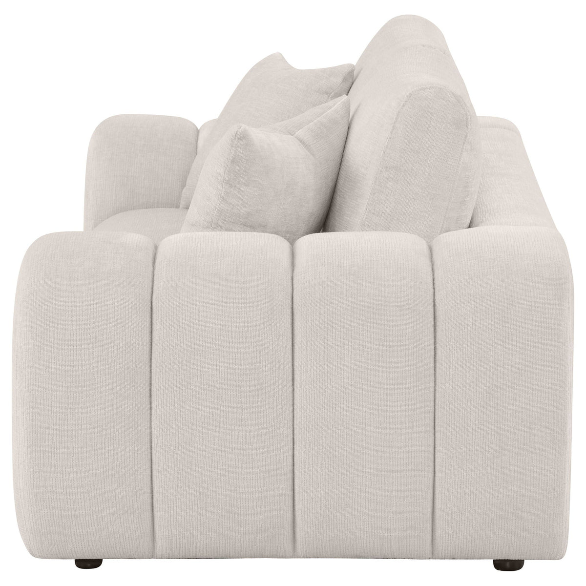 Unique Piece Furniture Burnett Chenille Upholstered Wide Arm Loveseat Ivory