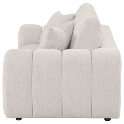 Unique Piece Furniture Burnett Chenille Upholstered Wide Arm Loveseat Ivory