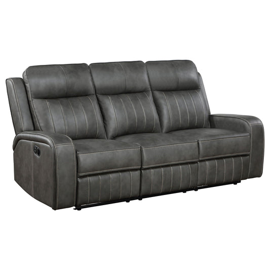 Unique Piece Furniture - Raelynn Upholstered Track Arm Motion Sofa Grey