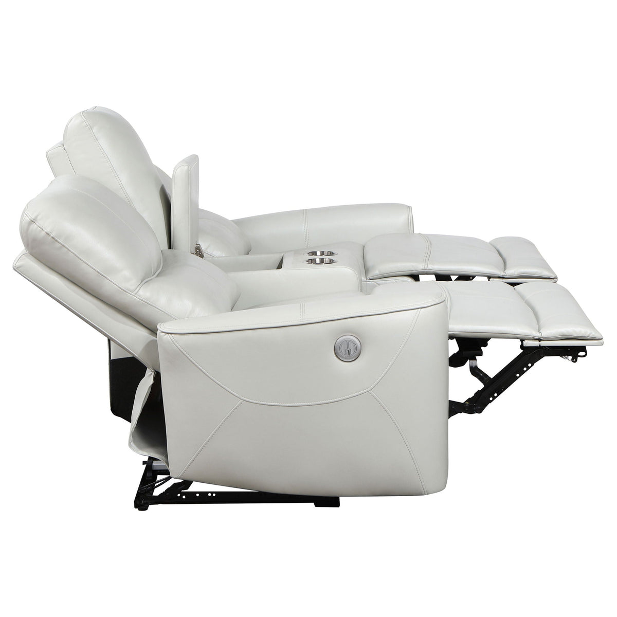 Unique Piece Furniture - Greenfield Upholstered Power Reclining Loveseat Dove Grey