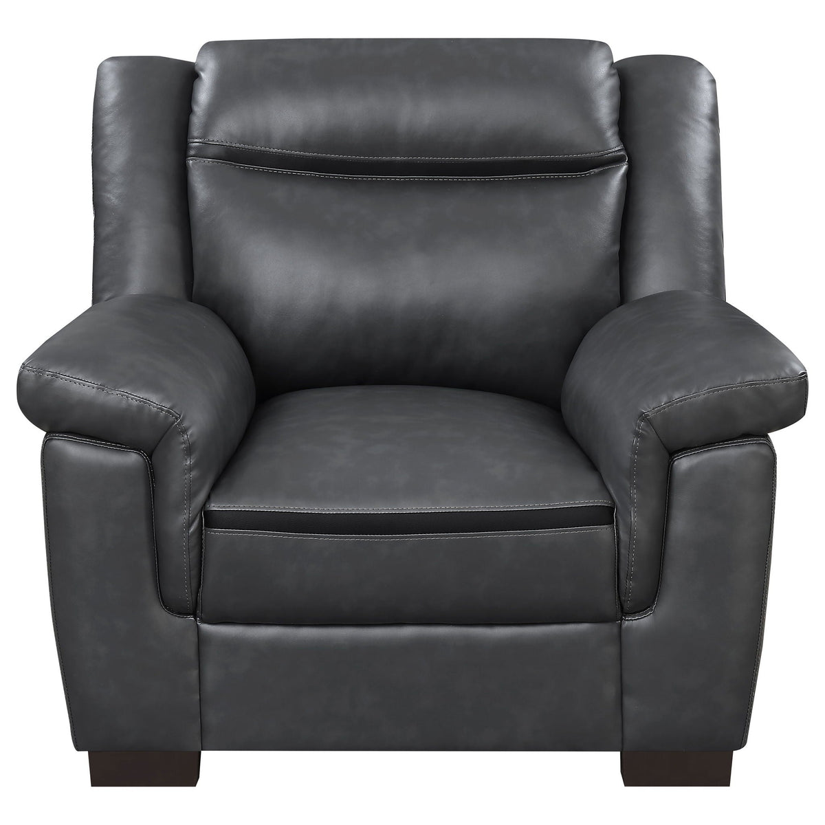 Unique Piece Furniture Arabella 3-piece Upholstered Padded Arm Sofa Set Grey