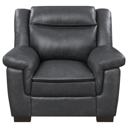 Unique Piece Furniture Arabella 3-piece Upholstered Padded Arm Sofa Set Grey