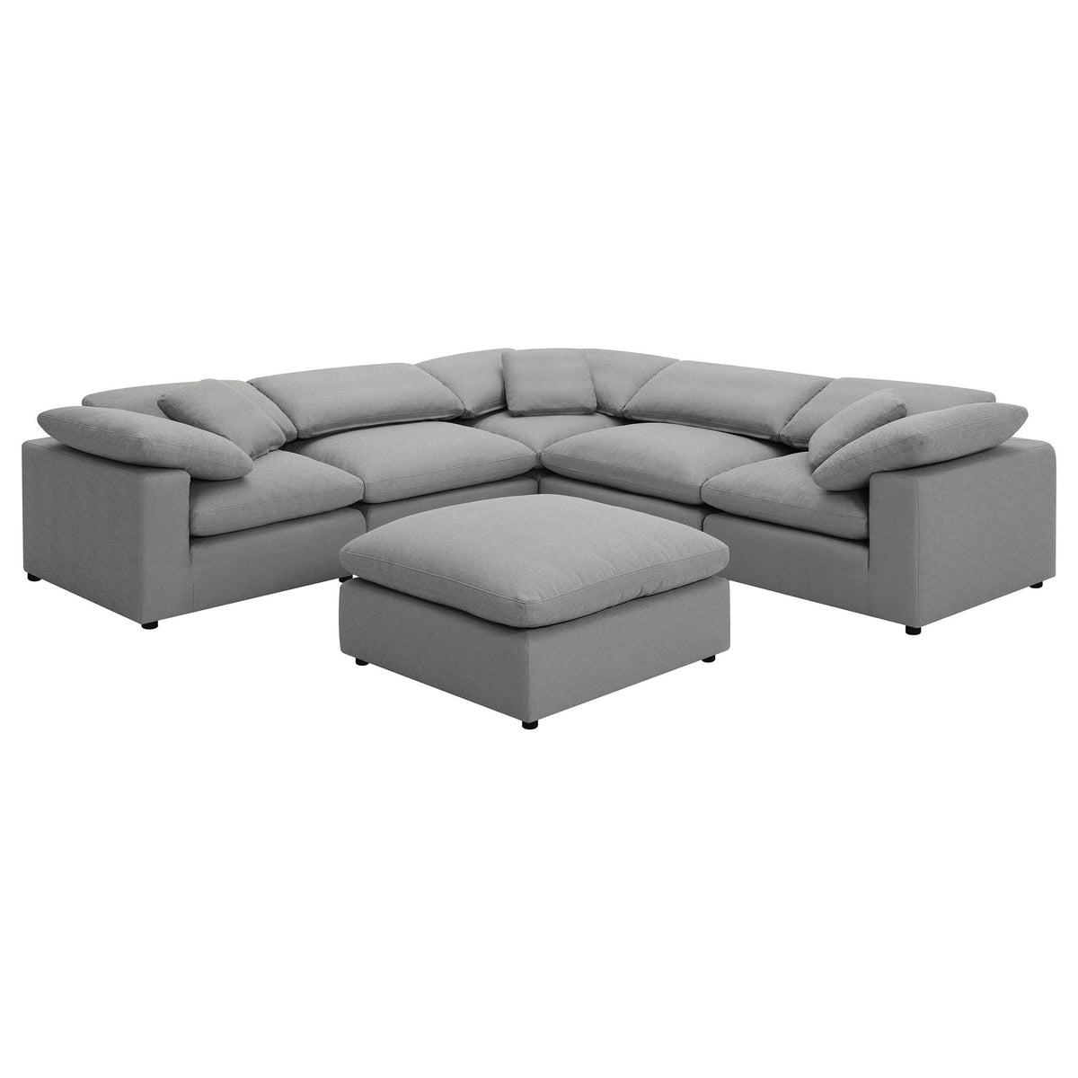 Unique Piece Furniture - Raleigh 6-piece Boucle Upholstered Modular Sectional Grey