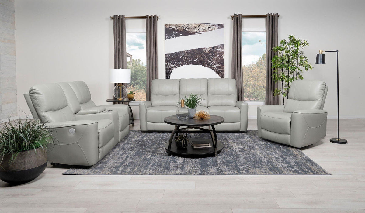 Unique Piece Furniture - Greenfield 3-piece Power Reclining Sofa Set Dove Grey
