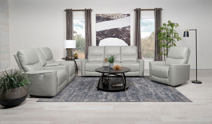 Unique Piece Furniture - Greenfield 3-piece Power Reclining Sofa Set Dove Grey
