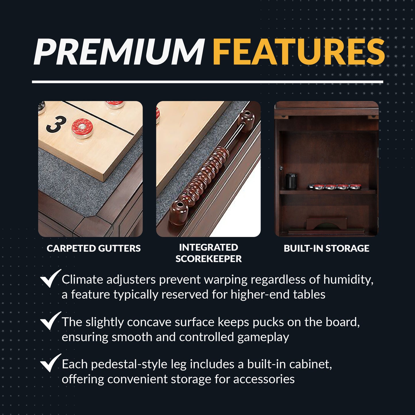 Austin 9-ft Shuffleboard Table - Mahogany Finish