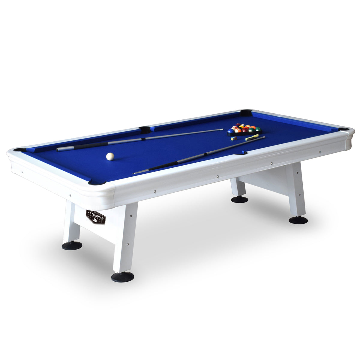 Blue Wave Alpine 8-ft Outdoor Pool Table - White with Blue Felt