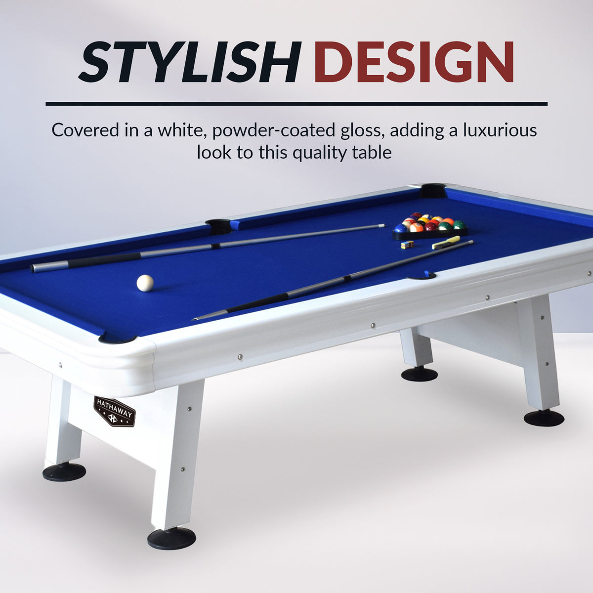 Blue Wave Alpine 8-ft Outdoor Pool Table - White with Blue Felt