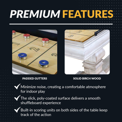 Montecito 12 ft Shuffleboard Table - Driftwood Finish