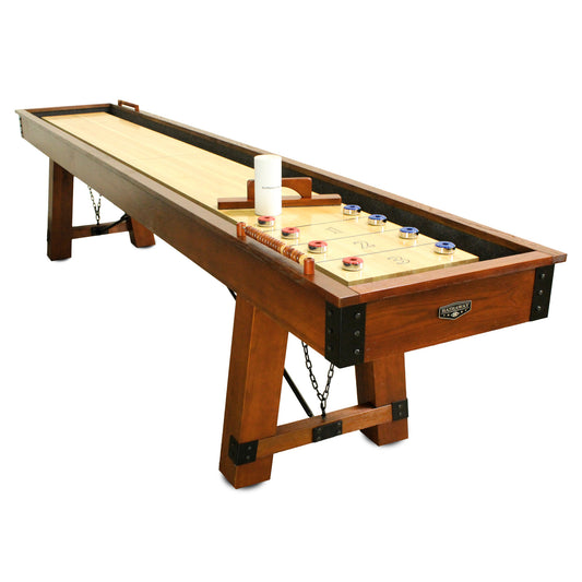 Cheyenne 12 ft Shuffleboard Table - Rustic Oak Finish