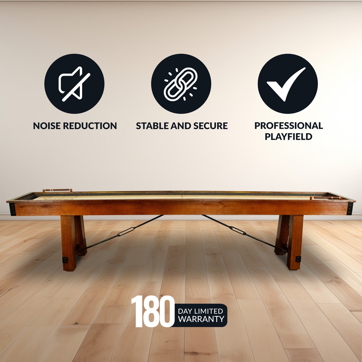 Cheyenne 12 ft Shuffleboard Table - Rustic Oak Finish