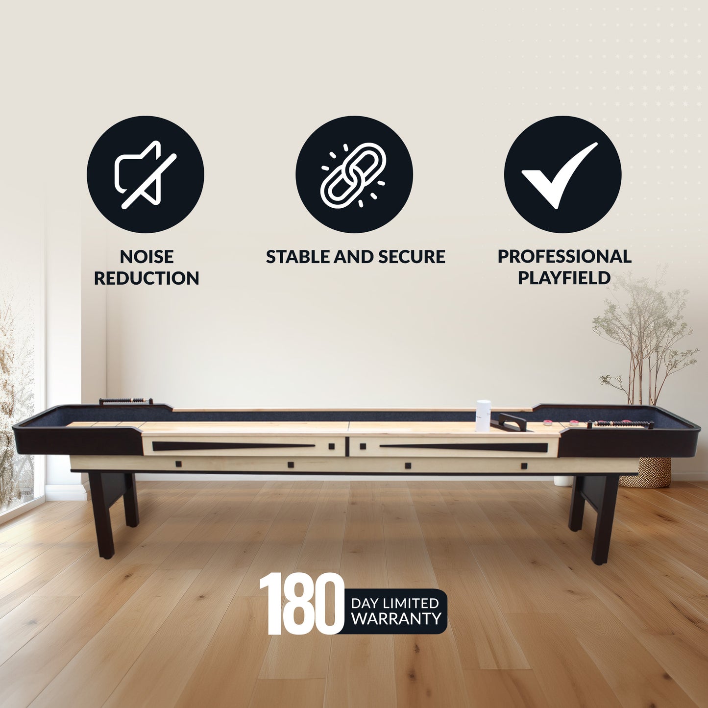Merlot Shuffleboard Table 12 ft - Espresso Finish