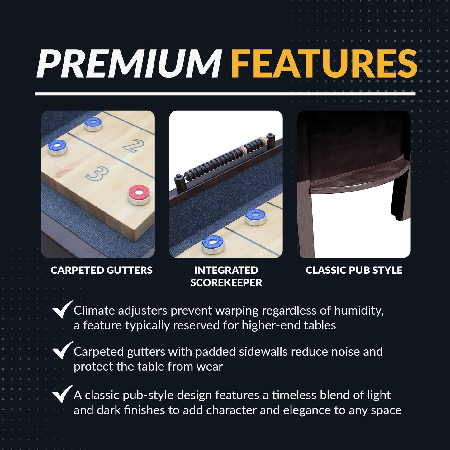 Merlot Shuffleboard Table 9 ft - Espresso Finish