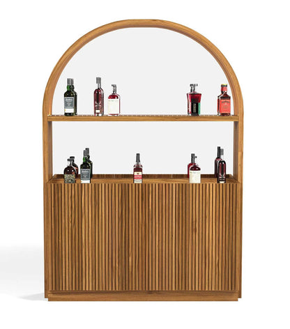 Prohibition Back Bar has three doors in the base with soft-close hinges enabling you to stock every spirit in this classic bar!