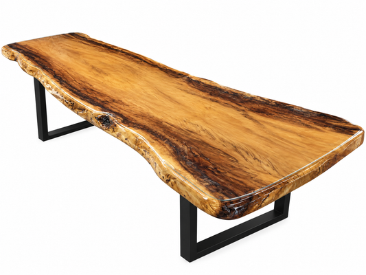 The Broward Design Center Live Edge Slab Table (With Glass)