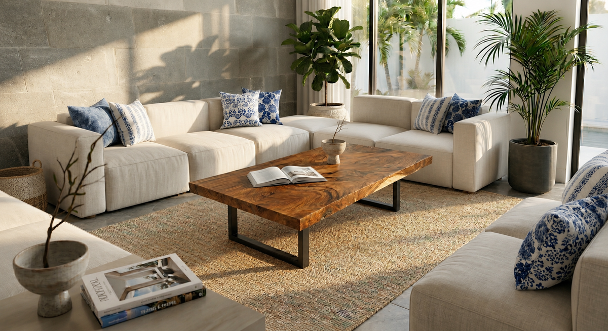 The Broward Design Center - Suar Slab Coffee Table 60" X 35"