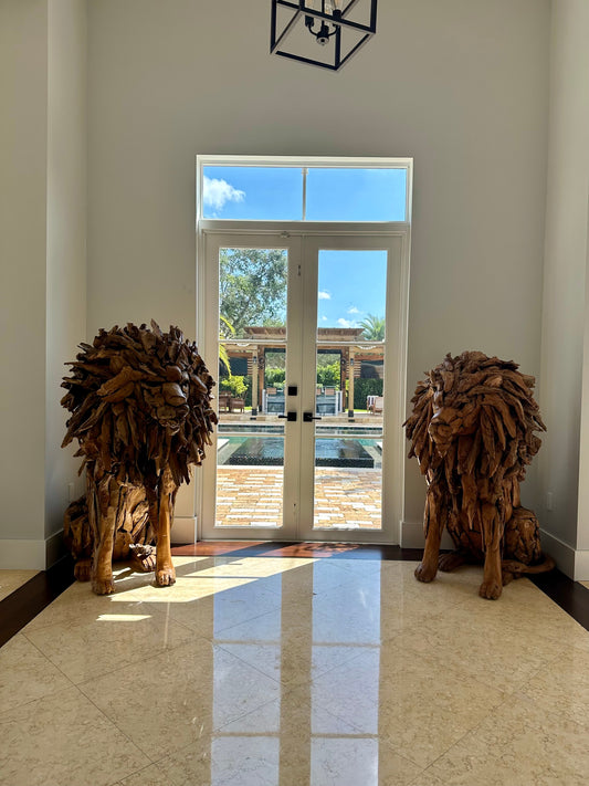 The Broward Design Center - Teak Lion XL