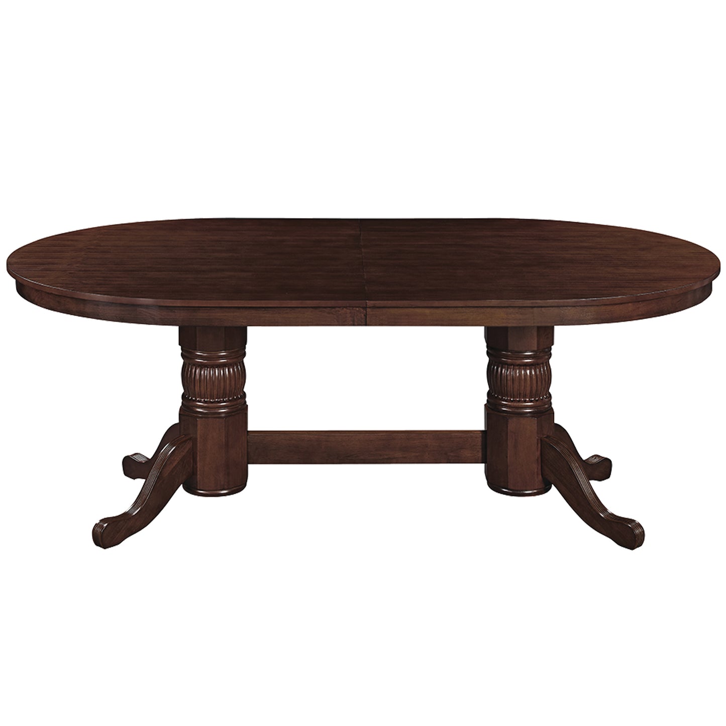 Texas Hold'em 84" Poker Table with Optional Dining Top in Cappuccino. 84" long with dining top, 80" without. Solid wood.