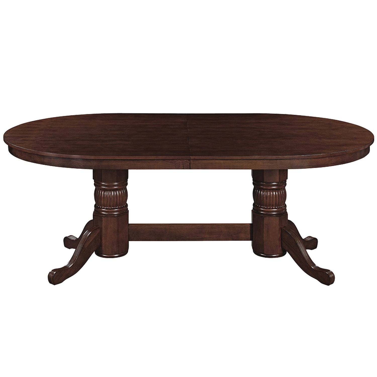 Texas Hold'em 84" Poker Table with Optional Dining Top in Cappuccino. 84" long with dining top, 80" without. Solid wood.