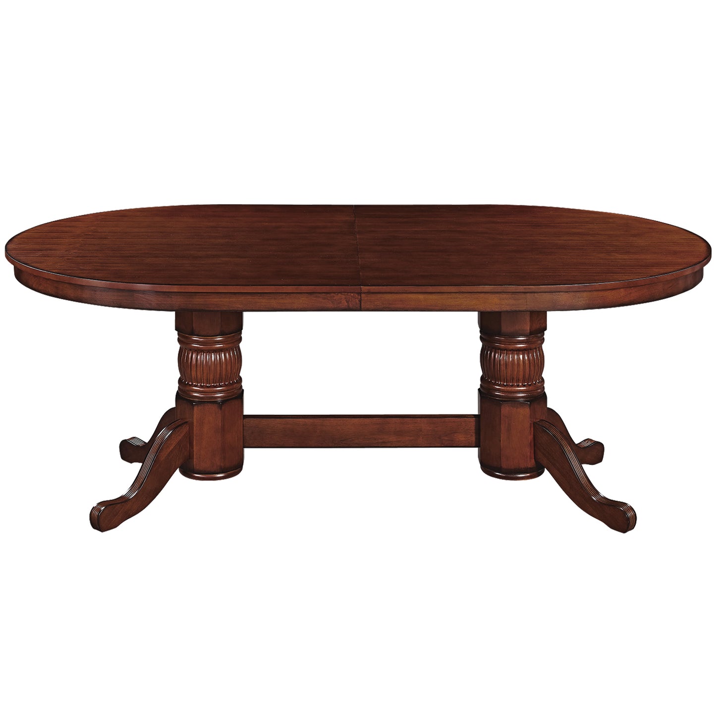 Texas Hold'em 84" Poker Table with Optional Dining Top in Chestnut. 84" long with dining top, 80" without. Solid wood.