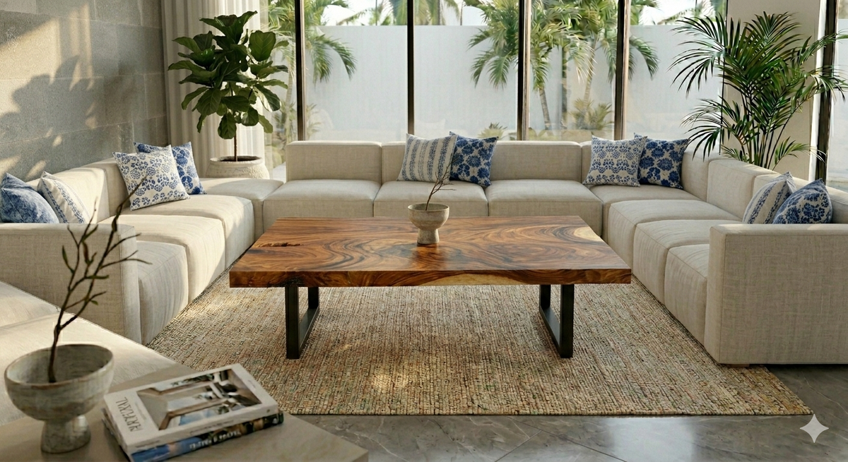 The Broward Design Center - Suar Slab Coffee Table 60" X 35"
