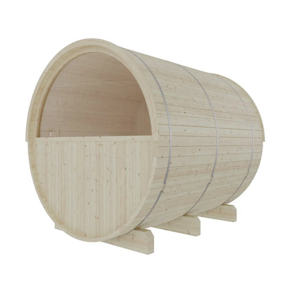 Finnish Sauna Builders Helsinki Finnish Barrel Sauna with Terrace and WiFi Heater - Finnish Sauna Builders