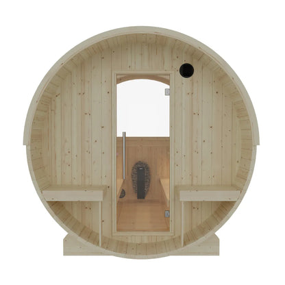 Finnish Sauna Builders Helsinki Finnish Barrel Sauna with Terrace and WiFi Heater - Finnish Sauna Builders