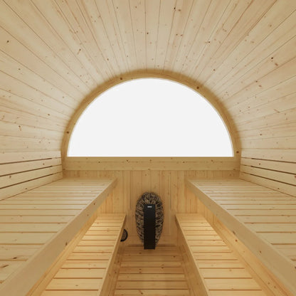 Finnish Sauna Builders Helsinki Finnish Barrel Sauna with Terrace and WiFi Heater - Finnish Sauna Builders