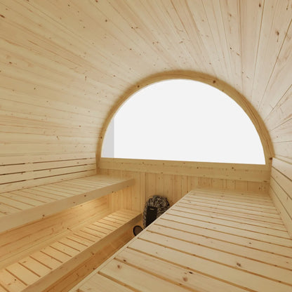 Finnish Sauna Builders Helsinki Finnish Barrel Sauna with Terrace and WiFi Heater - Finnish Sauna Builders