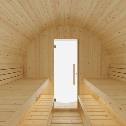 Finnish Sauna Builders Helsinki Finnish Barrel Sauna with Terrace and WiFi Heater - Finnish Sauna Builders