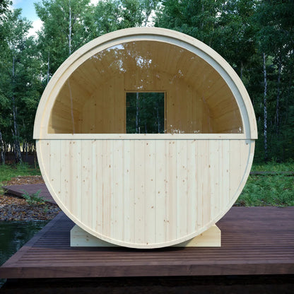 Finnish Sauna Builders Helsinki Finnish Barrel Sauna with Terrace and WiFi Heater - Finnish Sauna Builders