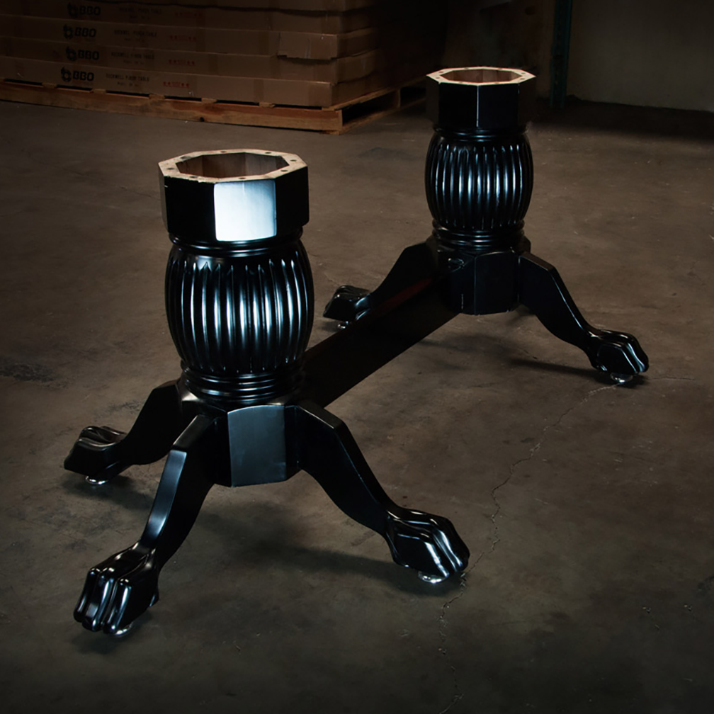BBO Poker Tables Heritage Pedestal Leg Set with Beam in Black or Mahogany