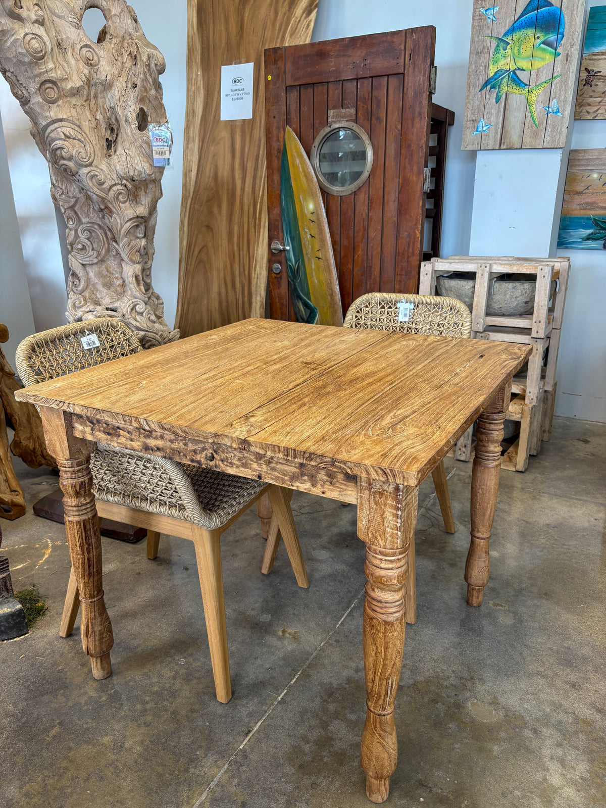 The Broward Design Center - Teak-Stained Kitchen Table