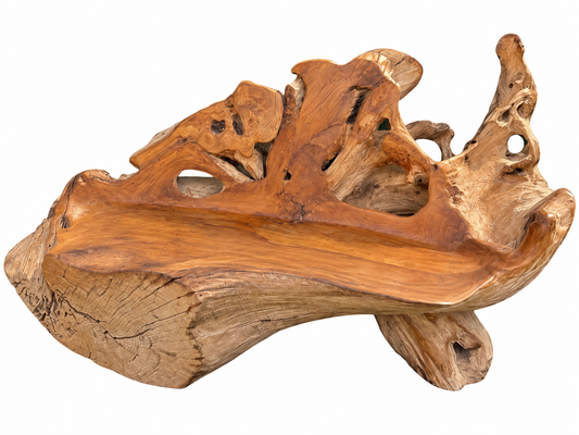 The Broward Design Center Teak Root Sofa XXL | Solid Teak Wood Bench (B)