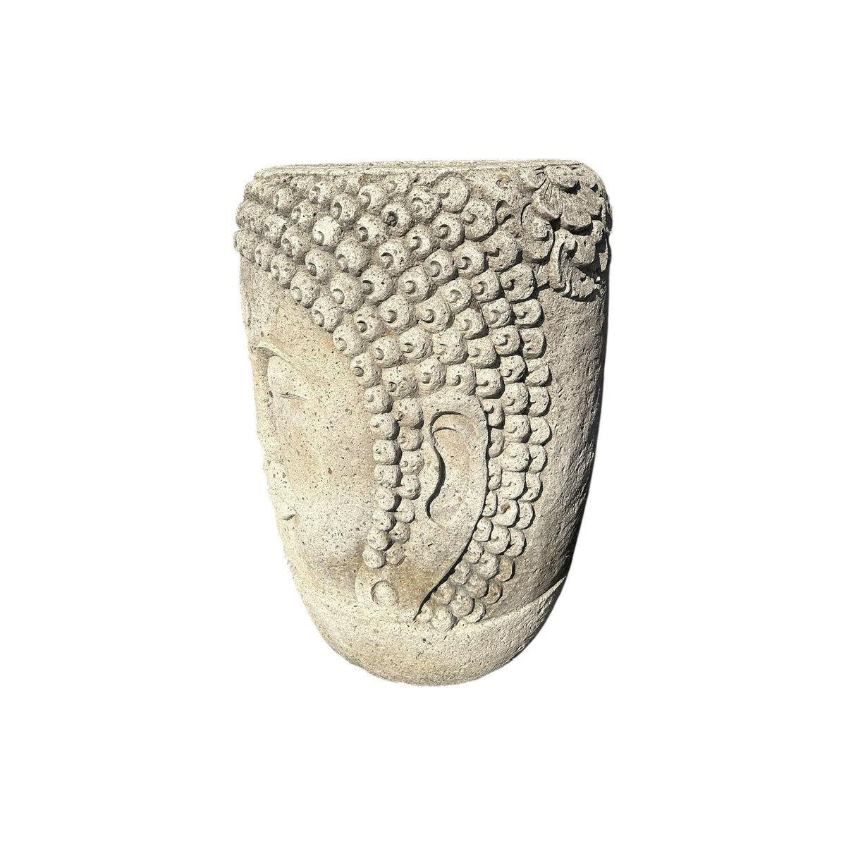 The Broward Design Center - Stone Buddha Face Pot