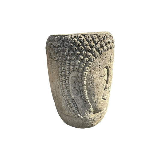 The Broward Design Center - Stone Buddha Face Pot