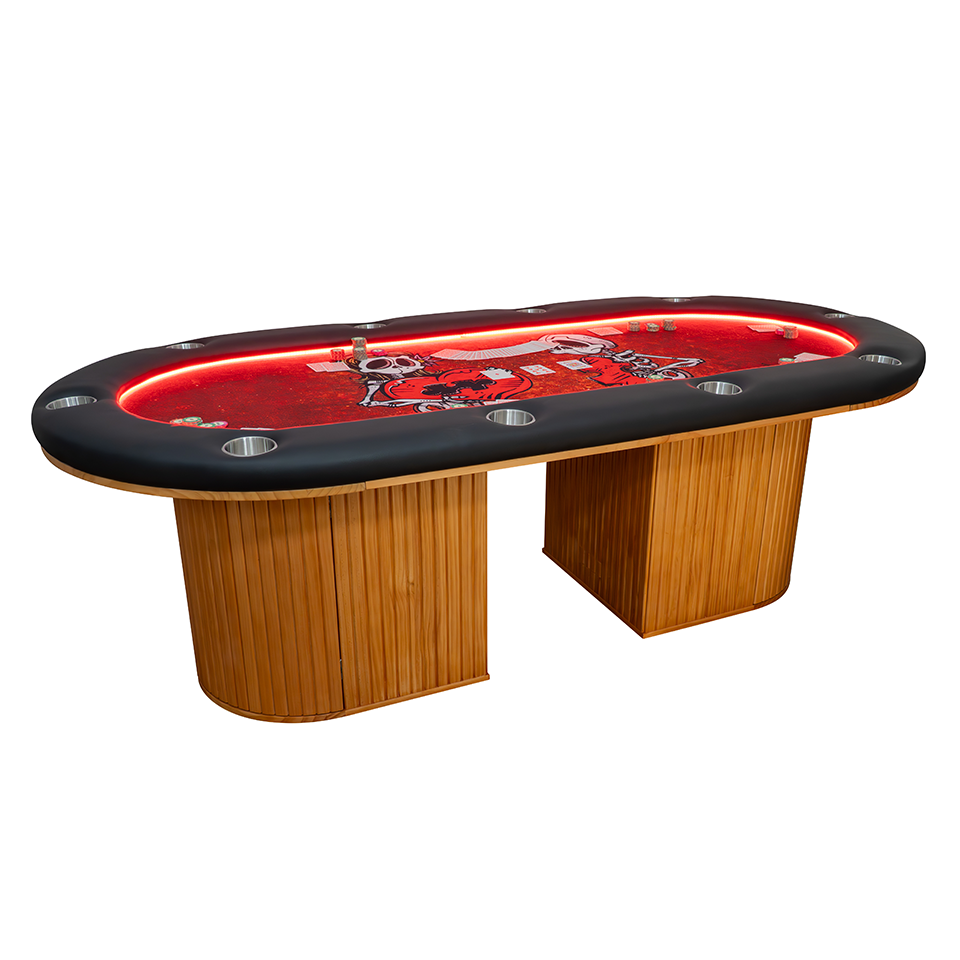 The Miya, Oval Poker Table - in Natural or American Walnut Finish