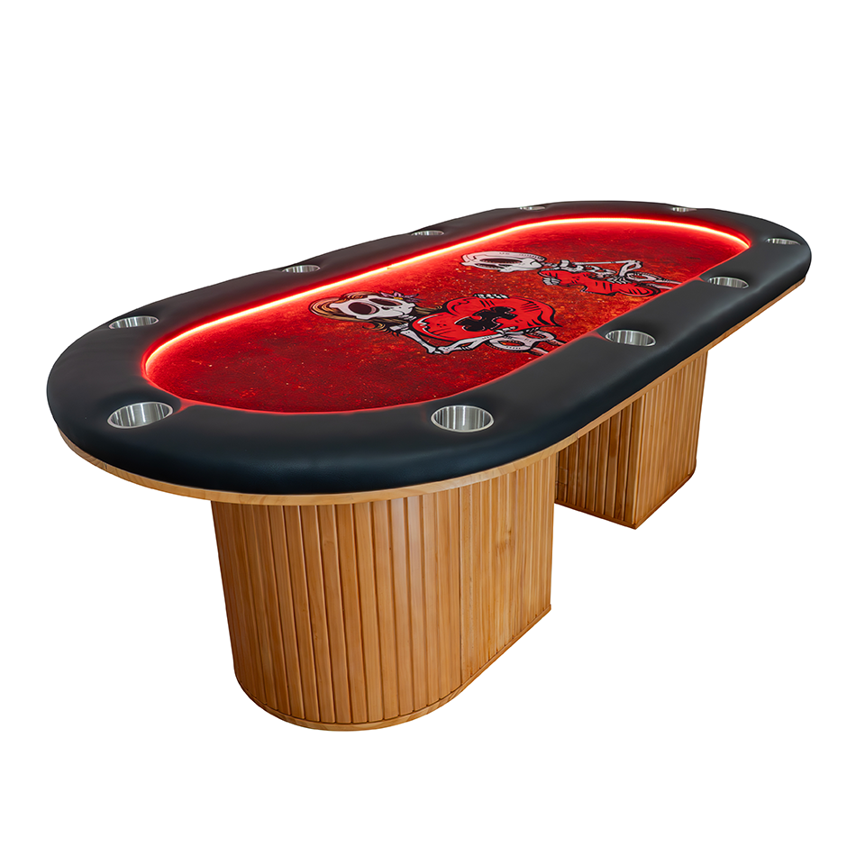 The Miya, Oval Poker Table - in Natural or American Walnut Finish