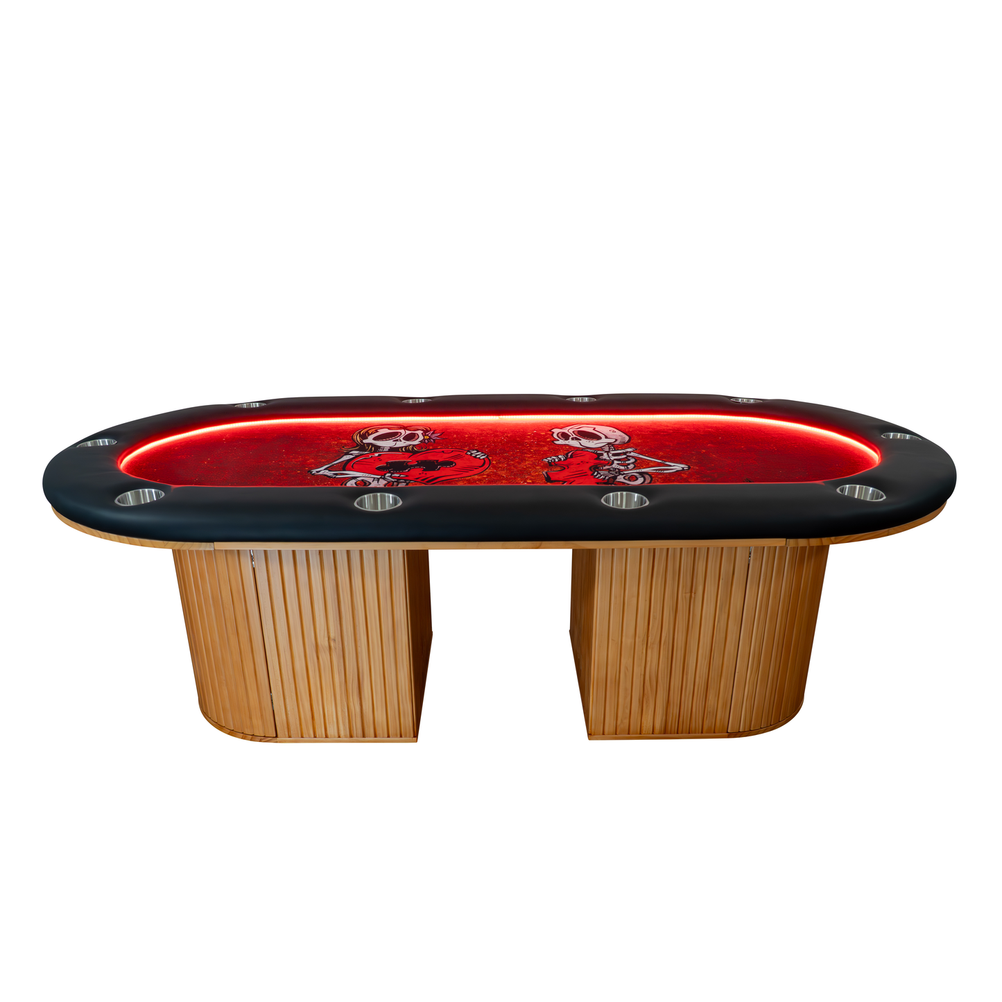 The Miya, Oval Poker Table - in Natural or American Walnut Finish